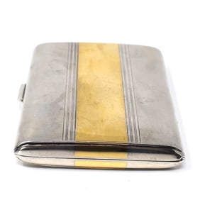 Vintage Sterling Silver & 14K gold Cigarette Case