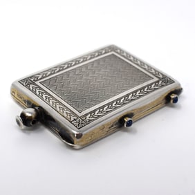 Antique continental .900 silver compact case
