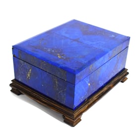 Outstanding George Betjemann & Sons for Dunhill English silver & lapis lazuli cigar box