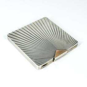 An Art Deco period Sterling silver compact case