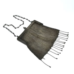 Antique .800 silver mesh purse