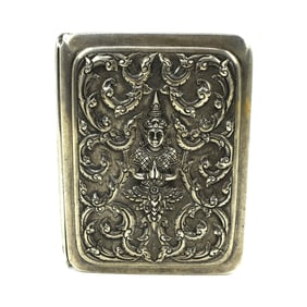 A vintage solid sterling silver case, Siam