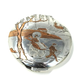 Antique /vintage sterling silver & mixed metals compact