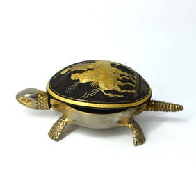 Antique SpanishToledo damascene turtle desk push bell