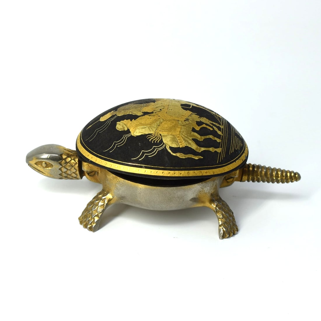 Antique SpanishToledo damascene turtle desk push bell (1 of 11)