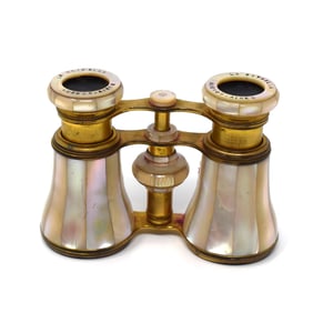 Antique French Colmont brass and mother of pearl Opera glasses