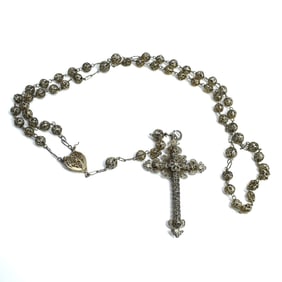 A 19th century silver filigree Rosary