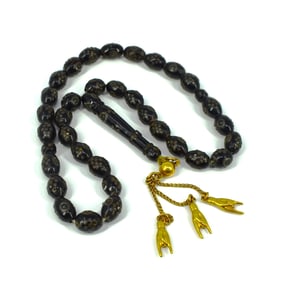 Islamic Misbaha Tasbih black coral? And 20K gold prayer beads