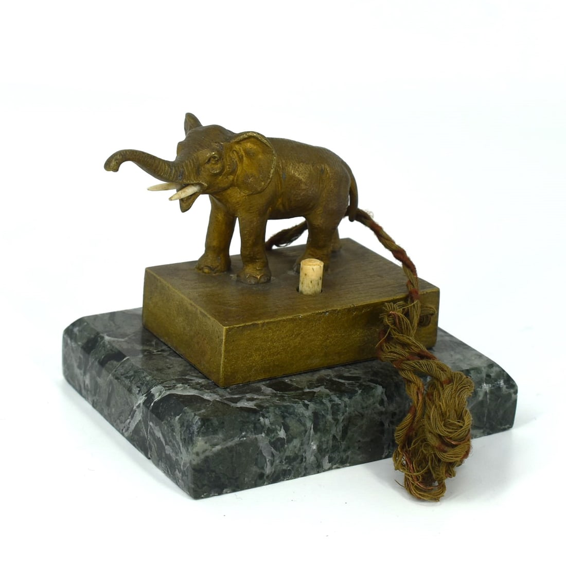 Antique bronze figural Elephant push bell (1 of 8)