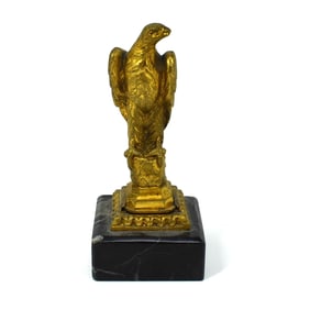 An antique gilt bronze Eagle wax seal signed Frecourt
