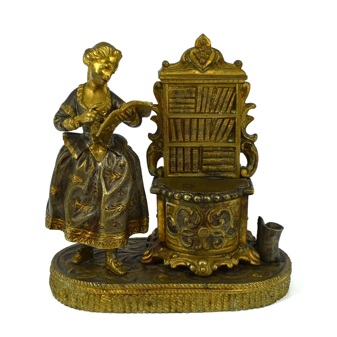 Antique French bronze figural Wax seal, inkstand & matchbox in one (1 of 20)