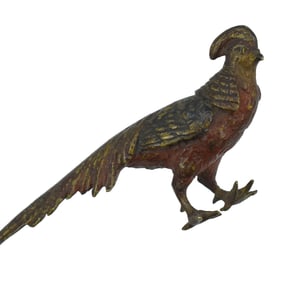 Antique Austrian cold painted bronze pheasant