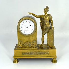 Antique French Empire/ empire style gilt bronze mantel clock