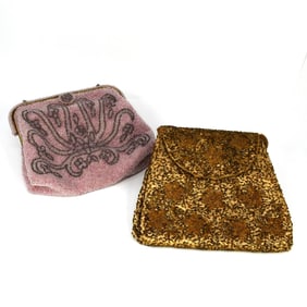 2 vintage French beaded purses