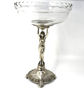 An Art nouveau period figural centerpiece/ tazza