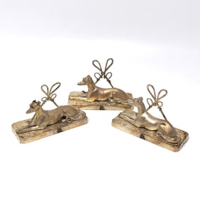 A set of 3 antique Elkington & Co. Silverplate Whippet place settings