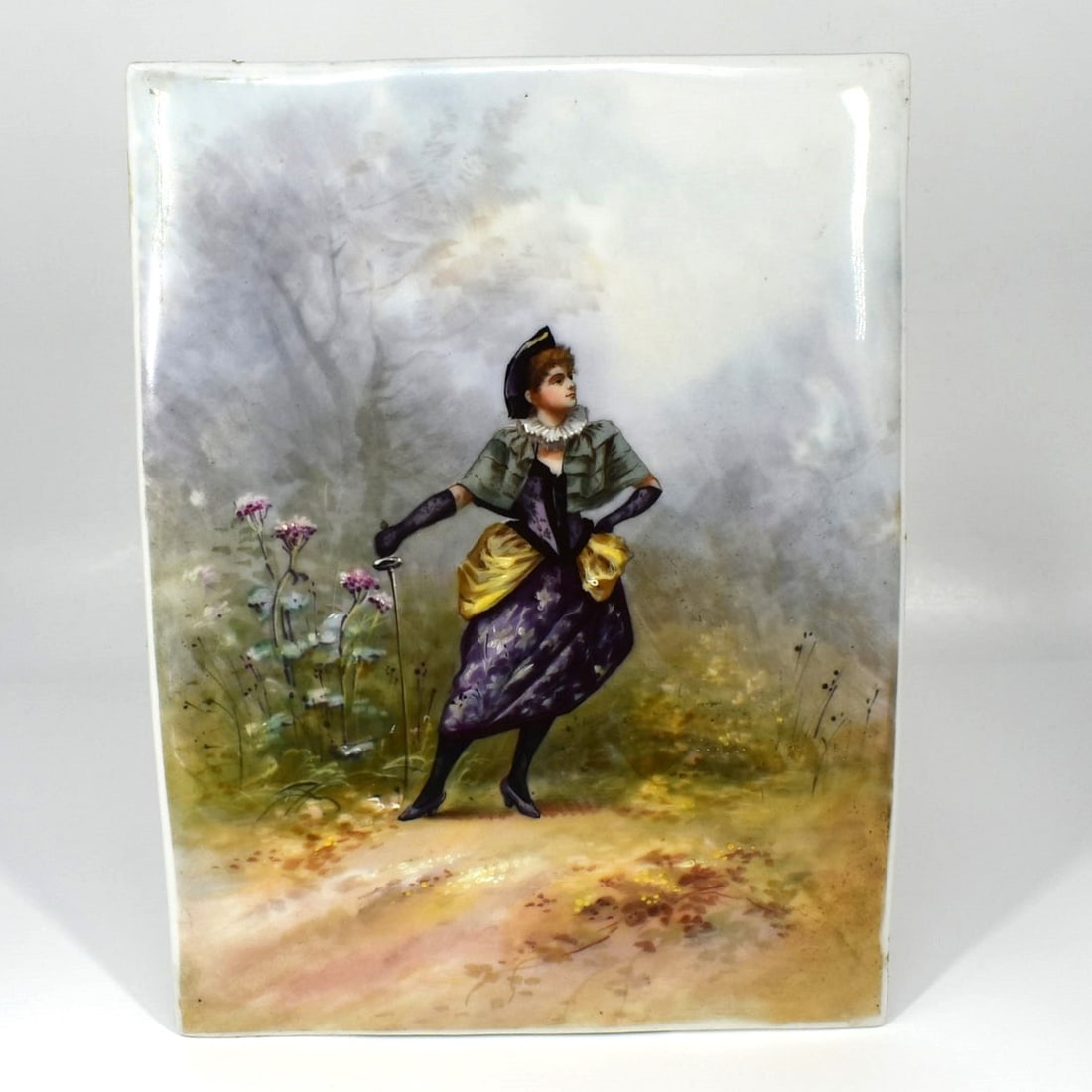 Antique hand-painted porcelain plaque (1 of 11)