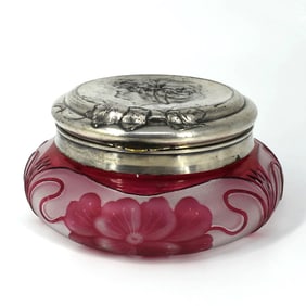 Hermann Gradl for Orivit Art Nouveau silvered metal & glass box