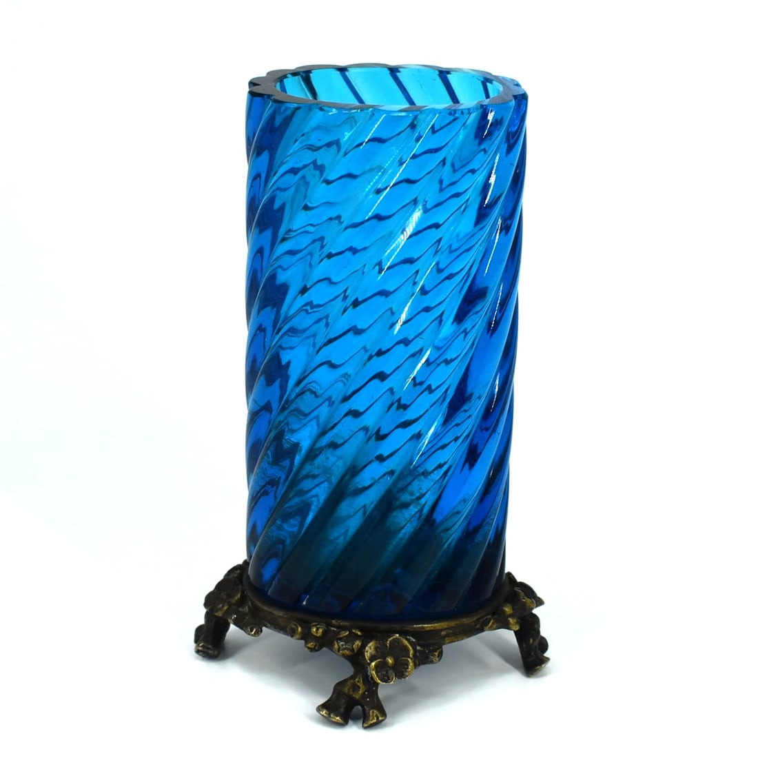 Antique signed Baccarat bronze mounted vase (1 of 18)