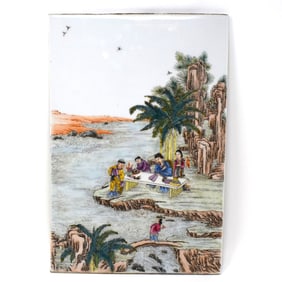 A Chinese famille rose porcelain enameled plaque