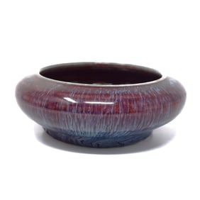 A Chinese flambe glazed brushwasher