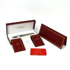 Cartier, Louis Cartier Ribbed fountain pen in original case