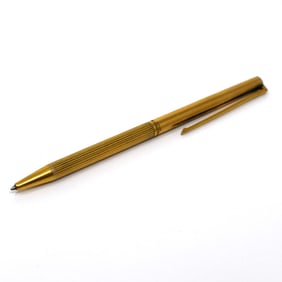 A vintage S.T. Dupont gilt sterling silver ballpoint pen