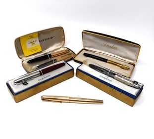 Grouping of 6 vintage Parker pens