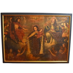 CUZCO School, 18th C., Our Lady of Mount Carmel, oil on canvas