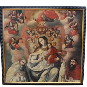 CUZCO School, 18th C., The Virgin of Mercy, oil on canvas