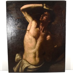 17th cent. Italian School, The martyrdom of St. Sebastian, oil on canvas