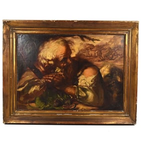 17th/18th cent. Italian school, oil on canvas of an old shepherd