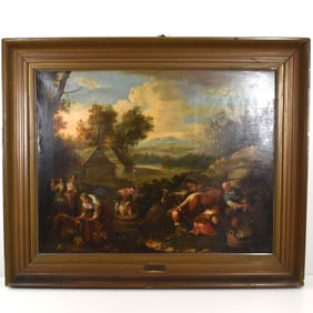 Follower of Jacopo Bassano, Grape harvest scene, 17th cent.