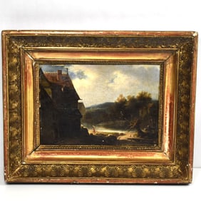 19th cent. Continental School,  landscape oil on canvas