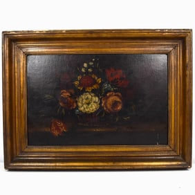 European School, basket of flowers still life