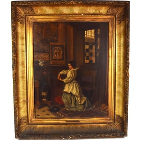 Eugene DELFOSSE (1825-1865), Lady in an interior