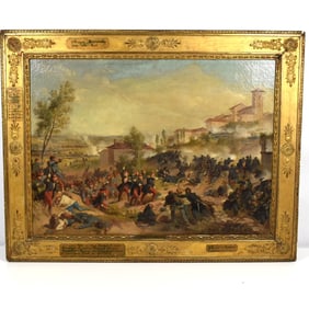 Felix Henri Emmanuel PHILIPPOTEAUX (1815-1884): 'Attaque de Montebello', oil on canvas