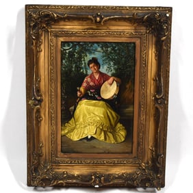 Spanish School, Woman with tambourine, circa 1900