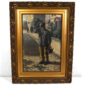 A post impressionist portrait of a man, signed Wedel & dated 1899