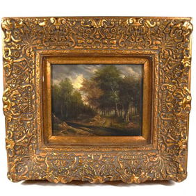 19th cent. Continental oil on board lanscape