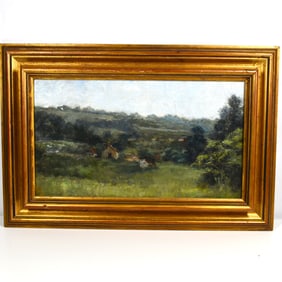 Monogrammed Impressionist/ Tonalist oil on board