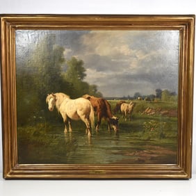 Charles MARECHAL (1865-1931), Horses in landscape oil on canvas