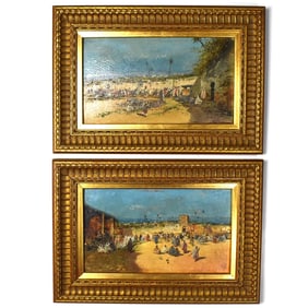 Emilio ALVAREZ AYOM (1899-1972) pair of Orientalist oils on artist board