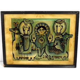 Abdollah Rahimi (XX) Reverse painting on Glass