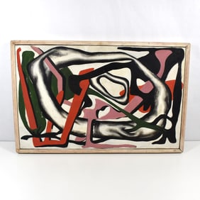 A mid-20th century Abstract oil on canvas, unsigned