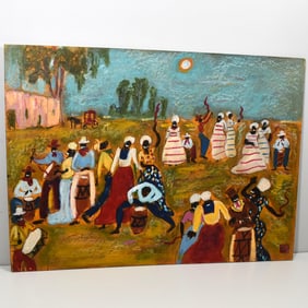 Octavio ROJO (1951) Candombe, pastel on board
