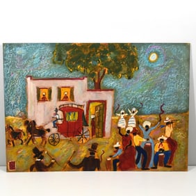 Octavio ROJO (1951) Candombe, pastel on board