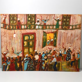 Octavio ROJO (1951) Candombe, pastel on board