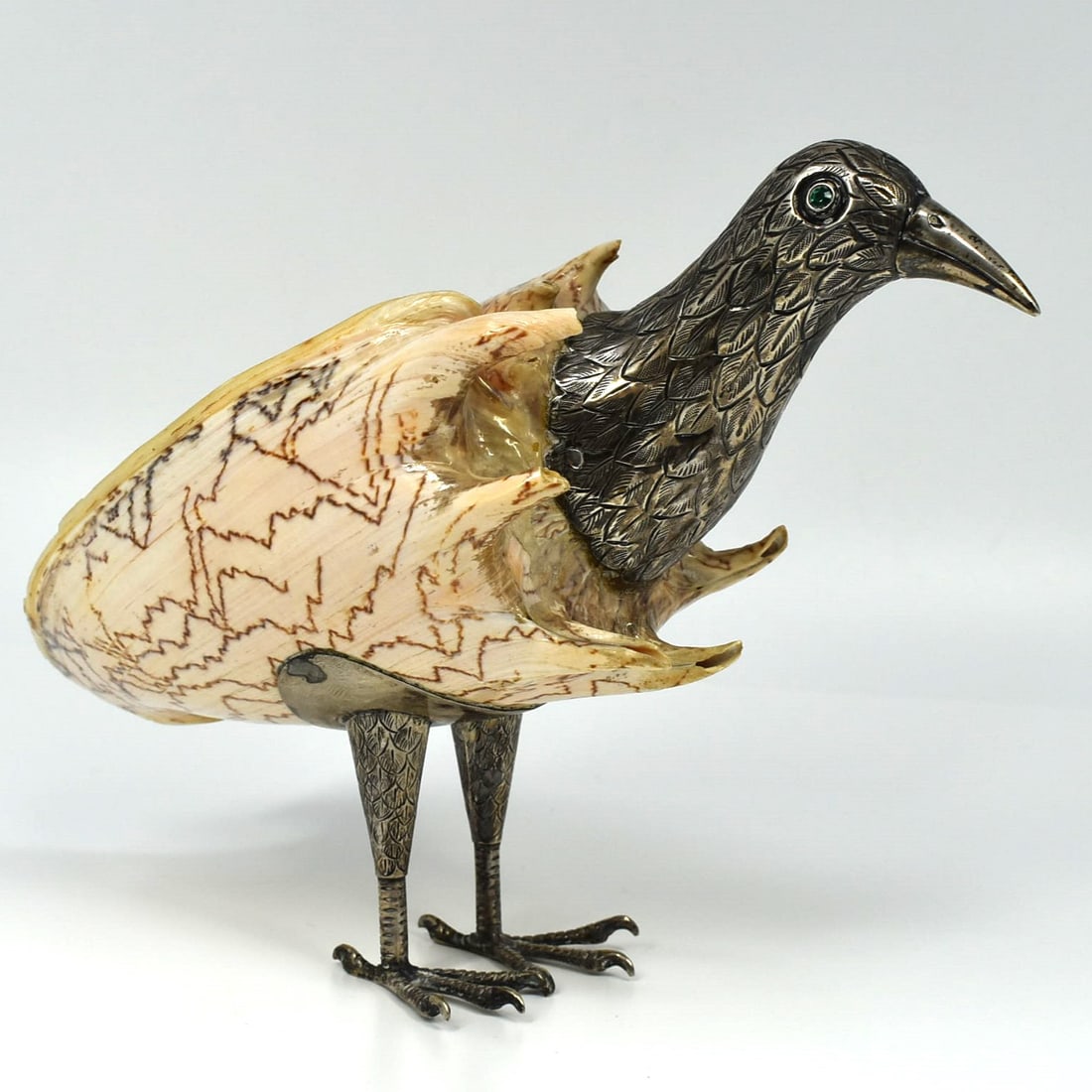 A Vintage silver mounted sea shell bird (1 of 12)