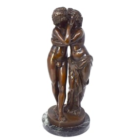 19th century French bronze, Cupid & Psyche
